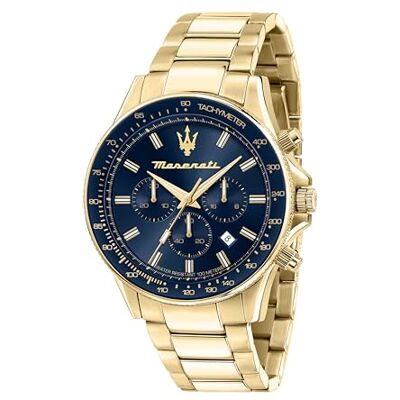 Maserati Montre pour homme, collection SFIDA, chronographe R8873640008, or, 44mm, Bracelet Maserati Montre pour homme, collection SFIDA, chronographe R8873640008, or, 44mm, Bracelet