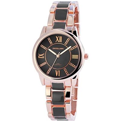 Excellanc Femmes Analogique Quartz Montre avec Bracelet en Mixte 150831000026, Noir, Bracelet Excellanc Femmes Analogique Quartz Montre avec Bracelet en Mixte 150831000026, Noir, Bracelet
