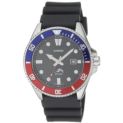 Casio MDV106-1AV 200 M WR Montre de plongée pour homme Noir, Noir/rouge., 46 mm., Montre à quartz, plongeur Casio MDV106-1AV 200 M WR Montre de plongée pour homme Noir, Noir/rouge., 46 mm., Montre à quartz, plongeur