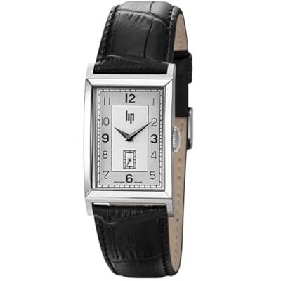 Lip Montre T24 Churchill Cuir Noir, Blanc, sangle Lip Montre T24 Churchill Cuir Noir, Blanc, sangle