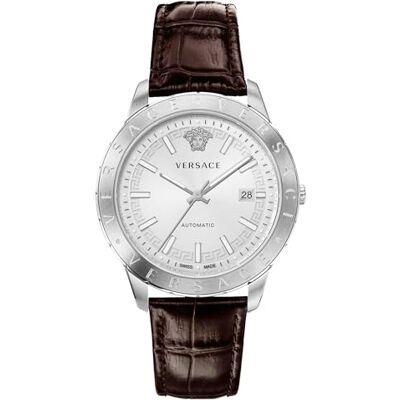 Versace Montre Homme Automatique Et À Remontage Manuel Mécanique Mode Bracelet En Cuir Brun Boîtier En Acier Inoxydable Cadran Analogique Gris VE2D00121 Versace Montre Homme Automatique Et À Remontage Manuel Mécanique Mode Bracelet En Cuir Brun Boîtier En Acier Inoxydable Cadran Analogique Gris VE2D00121