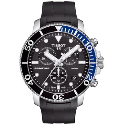 Tissot Seastar 1000 Quartz Chronograph T120.417.17.051.02 Chronographe Homme Noir Bracelet, Noir, bracelet Tissot Seastar 1000 Quartz Chronograph T120.417.17.051.02 Chronographe Homme Noir Bracelet, Noir, bracelet