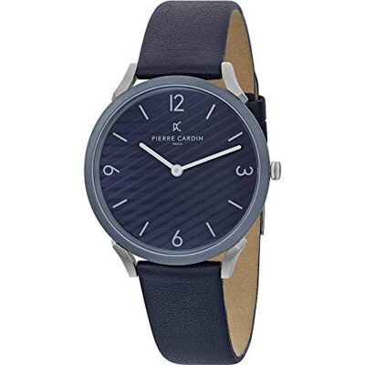 Pierre Cardin Montre Homme Analogique Quartz Pigalle Stripes, Bleu/Bleu, sangle Pierre Cardin Montre Homme Analogique Quartz Pigalle Stripes, Bleu/Bleu, sangle