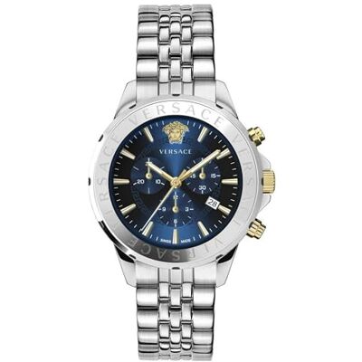 Versace Montre à Quartz Homme Mode Bracelet Et Boîtier En Acier Inoxydable De Couleur Gris Cadran Analogique Bleu VEV601923 Versace Montre à Quartz Homme Mode Bracelet Et Boîtier En Acier Inoxydable De Couleur Gris Cadran Analogique Bleu VEV601923