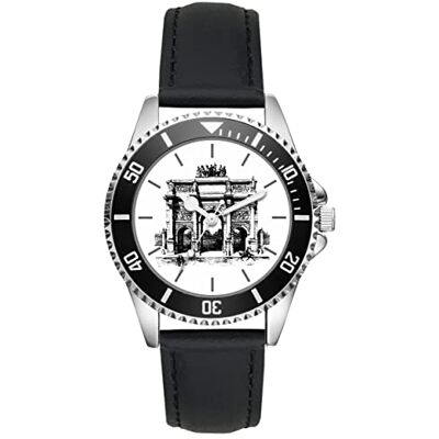 KIESENBERG L-21200 Montre pour homme Triumphbogen France Paris Souvenir Fan Cadeau Analogique Quartz Montre Bracelet Bracelet en Cuir, argenté, sangle KIESENBERG L-21200 Montre pour homme Triumphbogen France Paris Souvenir Fan Cadeau Analogique Quartz Montre Bracelet Bracelet en Cuir, argenté, sangle