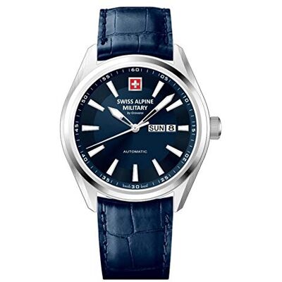 Alpine Grovana 7090.2535SAM ETA 2836-2 Montre pour homme avec bracelet en cuir saphir automatique 10 ATM Alpine Grovana 7090.2535SAM ETA 2836-2 Montre pour homme avec bracelet en cuir saphir automatique 10 ATM