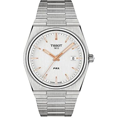 Tissot Montre à quartz PRX 316L pour homme avec boîtier en acier inoxydable gris T1374101103100, gris, Mouvement à quartz Tissot Montre à quartz PRX 316L pour homme avec boîtier en acier inoxydable gris T1374101103100, gris, Mouvement à quartz