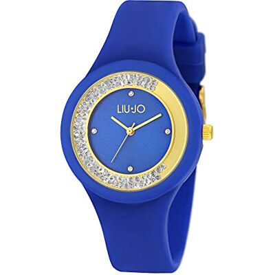 Liu Jo Luxury Montre à quartz analogique pour femme avec bracelet en silicone TLJ1420, Bleu/doré., Lanières Liu Jo Luxury Montre à quartz analogique pour femme avec bracelet en silicone TLJ1420, Bleu/doré., Lanières