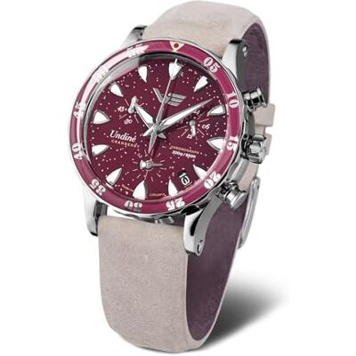 Vostok Europe Women Fashion Sports Diver Quartz Analog Watch Chronograph VK68-515A774 Burgundy Dial Vostok Europe Women Fashion Sports Diver Quartz Analog Watch Chronograph VK68-515A774 Burgundy Dial
