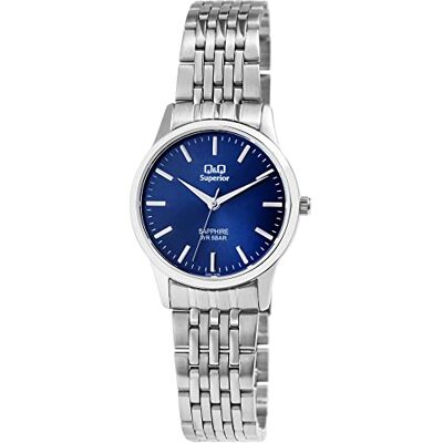 Q&Q Superior S281J232Y Montre pour femme en acier inoxydable avec date saphir 5 bars, Silberfarbig, Silberfarbig, bracelet Q&Q Superior S281J232Y Montre pour femme en acier inoxydable avec date saphir 5 bars, Silberfarbig, Silberfarbig, bracelet