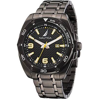 Nautica Montre Tin Can Bay pour homme, Gris acier/noir/bronze, Moderne Nautica Montre Tin Can Bay pour homme, Gris acier/noir/bronze, Moderne