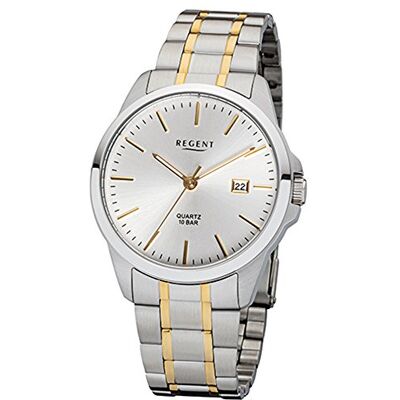 REGENT Watch Men Bicolor avec la Date F1013, bracelet REGENT Watch Men Bicolor avec la Date F1013, bracelet