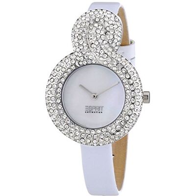 ESPRIT Collection EL101182F02 Montre Femme Quartz Analogique Bracelet Cuir Blanc ESPRIT Collection EL101182F02 Montre Femme Quartz Analogique Bracelet Cuir Blanc