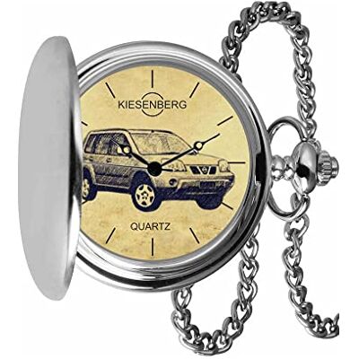 KIESENBERG Montre de poche vintage argent cadeau personnalisé pour X-Trail Montre homme TA-5706, argenté KIESENBERG Montre de poche vintage argent cadeau personnalisé pour X-Trail Montre homme TA-5706, argenté
