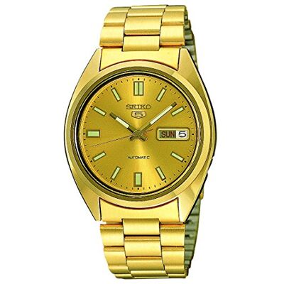 Seiko Montre Homme Analogique Automatique avec Bracelet en Acier Inoxydable, Or/Or, Bracelet Seiko Montre Homme Analogique Automatique avec Bracelet en Acier Inoxydable, Or/Or, Bracelet