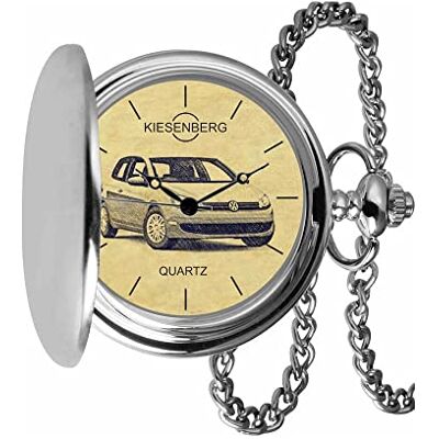 KIESENBERG Montre de poche vintage argent cadeau personnel pour Golf 6 montre homme TA-4099, argenté KIESENBERG Montre de poche vintage argent cadeau personnel pour Golf 6 montre homme TA-4099, argenté
