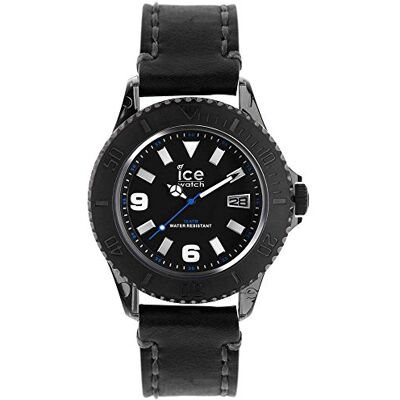 ICE-WATCH Unisex Watch Analogue Quartz-Ice-Vintage Black-Big Black Dial Black Leather Strap-VT.BK.B.L.13 ICE-WATCH Unisex Watch Analogue Quartz-Ice-Vintage Black-Big Black Dial Black Leather Strap-VT.BK.B.L.13