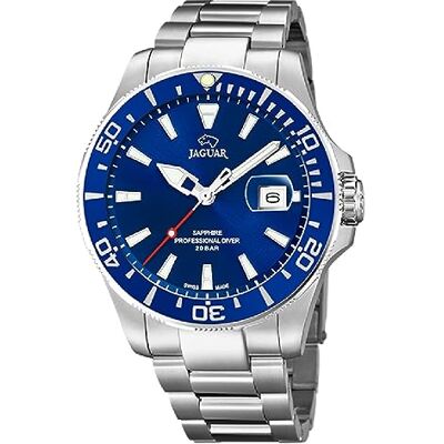 JAGUAR J860/C Executive Collection Watch 43.5 mm Blue with Steel Strap for Men, One Size, Bracelet JAGUAR J860/C Executive Collection Watch 43.5 mm Blue with Steel Strap for Men, One Size, Bracelet
