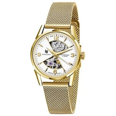 Lip Montre Himalaya 33mm Sablier Squelette Automatique Dorée, bracelet Lip Montre Himalaya 33mm Sablier Squelette Automatique Dorée, bracelet