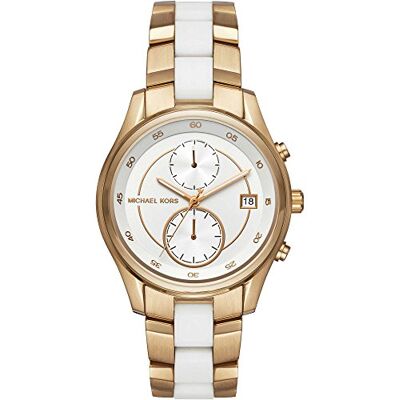 Michael Kors Briar Montre chronographe Or et Blanc, Jaune, Taille unique, MK6466 Michael Kors Briar Montre chronographe Or et Blanc, Jaune, Taille unique, MK6466