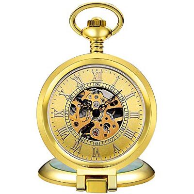 CAFIEDR Montre de poche Montre mécanique classique Big Clamshell Argent Montre de poche mécanique pour la précision CAFIEDR Montre de poche Montre mécanique classique Big Clamshell Argent Montre de poche mécanique pour la précision