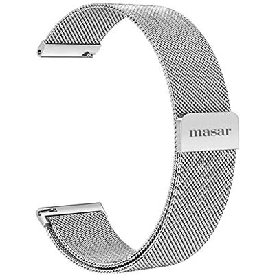 masar 18mm Silver Magnétique Bracelet de Montre Maille Aimant Milanais 18 MAG Argent masar 18mm Silver Magnétique Bracelet de Montre Maille Aimant Milanais 18 MAG Argent