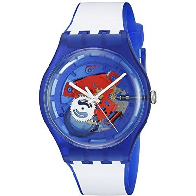 Swatch SUON112 Montre à quartz analogique unisexe avec bracelet en silicone, Multicolore., sangle Swatch SUON112 Montre à quartz analogique unisexe avec bracelet en silicone, Multicolore., sangle