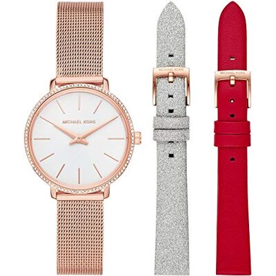 Michael Kors Montre Pour Femme Pyper, Mouvement à trois Aiguilles, Boîtier et Bracelet en Acier Inoxydable Doré de 38 mm, MK3898 Michael Kors Montre Pour Femme Pyper, Mouvement à trois Aiguilles, Boîtier et Bracelet en Acier Inoxydable Doré de 38 mm, MK3898