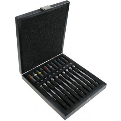 Bergeon Swiss Qualitiy 103490 Assortiment de 10 tournevis dans un étui en bois pour montres, Noir Bergeon Swiss Qualitiy 103490 Assortiment de 10 tournevis dans un étui en bois pour montres, Noir