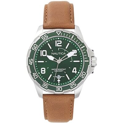 Nautica Homme Analogique Quartz Montre avec Bracelet en Cuir NAPPLH001 Nautica Homme Analogique Quartz Montre avec Bracelet en Cuir NAPPLH001