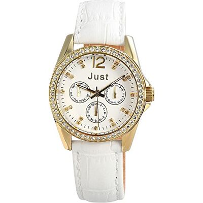 Excellanc Just Watches 48-S8195-WH Montre Femme Quartz Analogique Bracelet Cuir Blanc Excellanc Just Watches 48-S8195-WH Montre Femme Quartz Analogique Bracelet Cuir Blanc