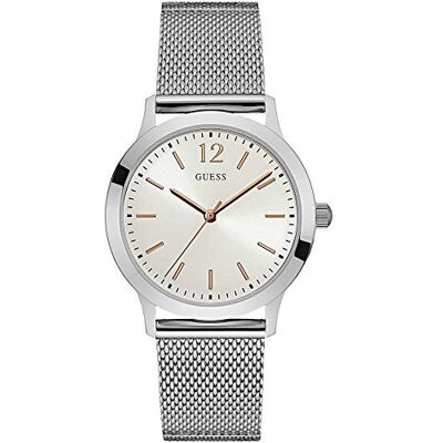 GUESS Montre à quartz analogique classique pour homme avec bracelet en acier inoxydable W0921G1, Sangle GUESS Montre à quartz analogique classique pour homme avec bracelet en acier inoxydable W0921G1, Sangle