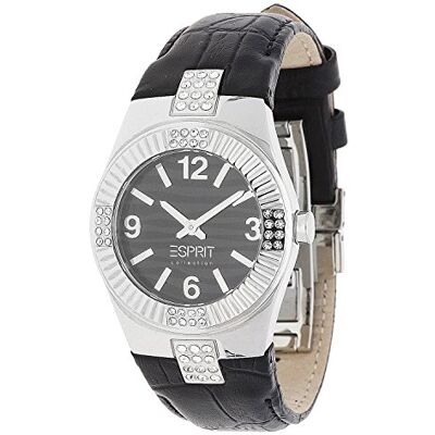 ESPRIT EL900302001 Montre Femme Quartz Analogique Bracelet Cuir Noir ESPRIT EL900302001 Montre Femme Quartz Analogique Bracelet Cuir Noir