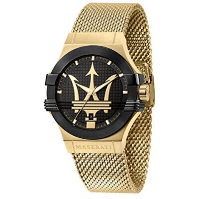 Maserati Montre pour homme Potenza Collection en acier inoxydable PVD jaune avec bracelet en acier inoxydable R8853108006, jaune or, Bracelet Maserati Montre pour homme Potenza Collection en acier inoxydable PVD jaune avec bracelet en acier inoxydable R8853108006, jaune or, Bracelet
