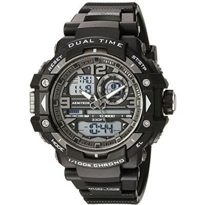 Armitron 20/5062 Montre de sport chronographe analogique-numérique pour hommes, avec bracelet en résine, Noir Armitron 20/5062 Montre de sport chronographe analogique-numérique pour hommes, avec bracelet en résine, Noir