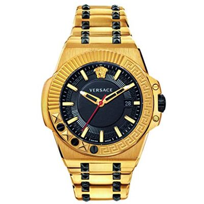 Versace VEDY00619 Chain Reaction Montre pour homme 46 mm 5 ATM, Bracelet Versace VEDY00619 Chain Reaction Montre pour homme 46 mm 5 ATM, Bracelet