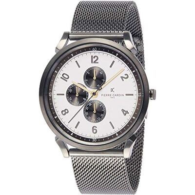 Pierre Cardin Montre Homme Multi-Cadrans Quartz Pigalle Nine, Gris/Multicolore, bracelet Pierre Cardin Montre Homme Multi-Cadrans Quartz Pigalle Nine, Gris/Multicolore, bracelet