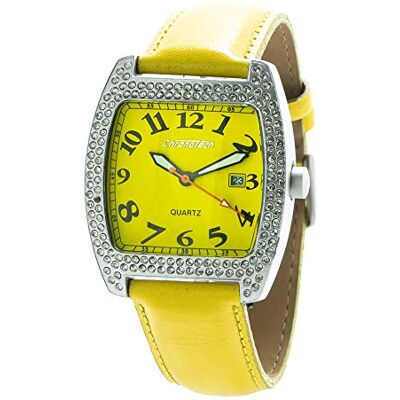 Chronotech Montre analogique pour femme à quartz avec bracelet en cuir CT7435-05, Sangle Chronotech Montre analogique pour femme à quartz avec bracelet en cuir CT7435-05, Sangle
