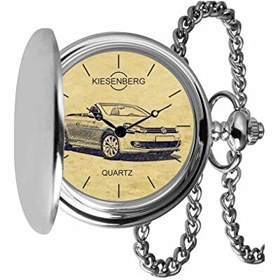 KIESENBERG Montre de poche vintage en argent cadeau personnel pour Golf VI Cabrio TA-5036, argenté KIESENBERG Montre de poche vintage en argent cadeau personnel pour Golf VI Cabrio TA-5036, argenté
