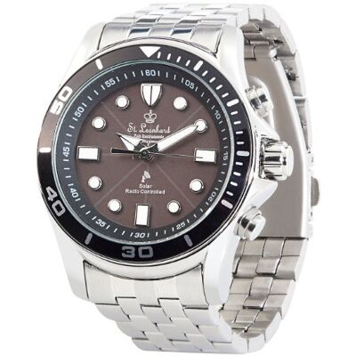 St. Leonhard Montre Solaire Radio-pilotée pour Homme, bracelet St. Leonhard Montre Solaire Radio-pilotée pour Homme, bracelet