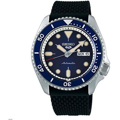 Seiko 5 Sports Montre automatique pour homme en acier inoxydable avec bracelet en textile, Suits/bleu, 1K2, Bracelet en silicone Seiko 5 Sports Montre automatique pour homme en acier inoxydable avec bracelet en textile, Suits/bleu, 1K2, Bracelet en silicone