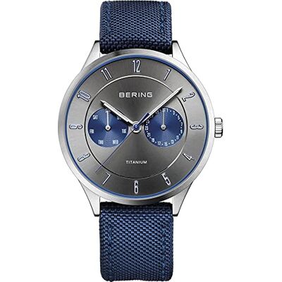 BERING Hommes Analogique Quartz Titanium Collection Montre avec Bracelet en Nylon & Verre Saphir BERING Hommes Analogique Quartz Titanium Collection Montre avec Bracelet en Nylon & Verre Saphir