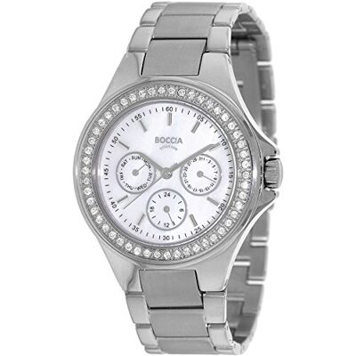 Boccia Montre Femme Quartz Analogique Titane 3758-01, Argent/nacre, Bracelet Boccia Montre Femme Quartz Analogique Titane 3758-01, Argent/nacre, Bracelet