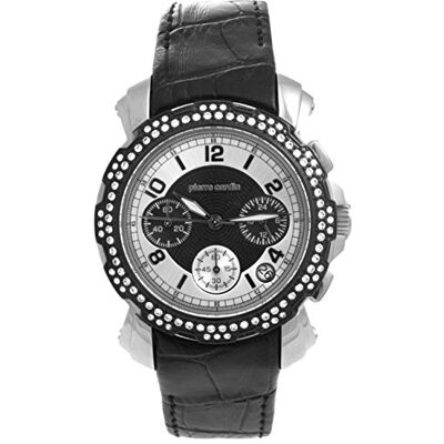 Pierre Cardin Montre Femme Analogique Quartz Cuir PC100192F01, Noir/blanc., Luxe Pierre Cardin Montre Femme Analogique Quartz Cuir PC100192F01, Noir/blanc., Luxe
