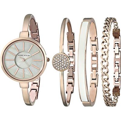 Anne Klein Ensemble montre et bracelet pour femme, rose gold, AK/1470RGST Anne Klein Ensemble montre et bracelet pour femme, rose gold, AK/1470RGST