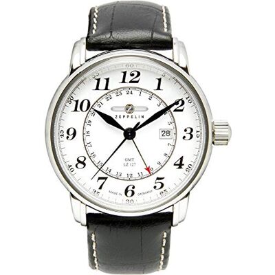 Zeppelin 764215 Montre Homme Quartz Analogique Bracelet Cuir, Argent, sangle Zeppelin 764215 Montre Homme Quartz Analogique Bracelet Cuir, Argent, sangle