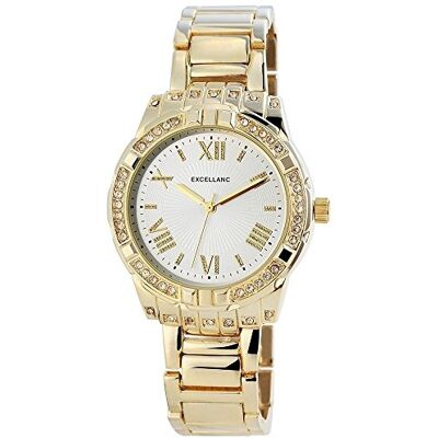 Excellanc 150825000031 Montre Femme Quartz Analogique Bracelet différents matériaux Doré, Argent/Doré, bracelet Excellanc 150825000031 Montre Femme Quartz Analogique Bracelet différents matériaux Doré, Argent/Doré, bracelet