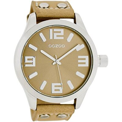 Oozoo C1055 Montre pour femme, bracelet en cuir couleur sable, Bracelet Oozoo C1055 Montre pour femme, bracelet en cuir couleur sable, Bracelet