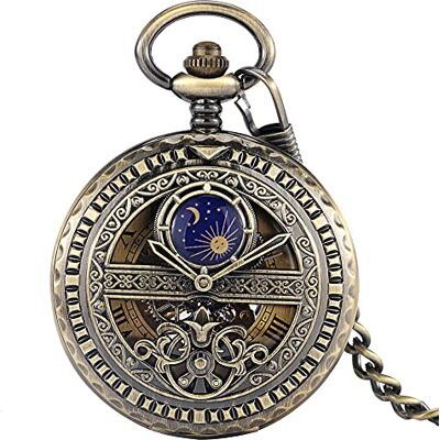 GSZCCZS Simulation Aiguilles Bleu Lune Soleil Creux Style Femme Montre de Poche Manuel Mécanique Bon Cadran Chaîne Épaisseur Montre Cadeau Maman GSZCCZS Simulation Aiguilles Bleu Lune Soleil Creux Style Femme Montre de Poche Manuel Mécanique Bon Cadran Chaîne Épaisseur Montre Cadeau Maman