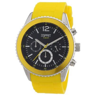 ESPRIT ES105331009 Montre Femme Quartz Analogique Cadran Noir Bracelet Caoutchouc Doré ESPRIT ES105331009 Montre Femme Quartz Analogique Cadran Noir Bracelet Caoutchouc Doré